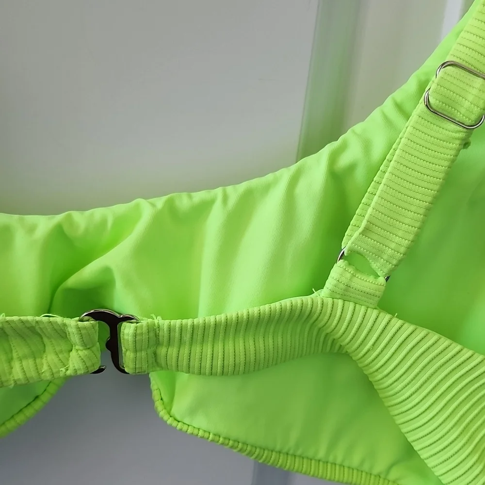 NWT....Tini Bikini neon green bikini top!